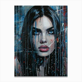 Woman In The Rain Canvas Print