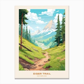 Eiger Trail Switzerland Hike Poster Canvas Print