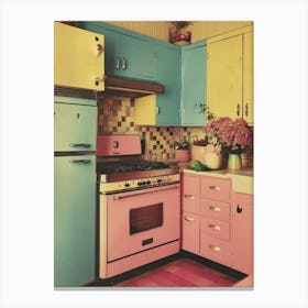 Retro Pastel Kitchen Polaroid Inspired 2 Canvas Print