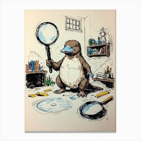 Eel And Magnifying Glass Canvas Print