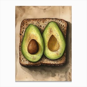 Avocado On Toast Illustration 4 Canvas Print