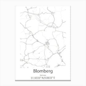 Blomberg,Germany Minimalist Map Canvas Print