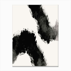 Black And White Brushstrokes Canvas Print