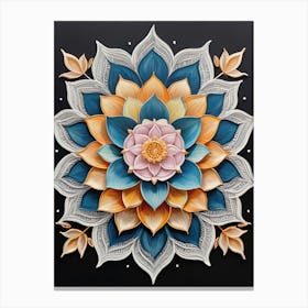 Mandala Lotus Flower National Flower Art Canvas Print