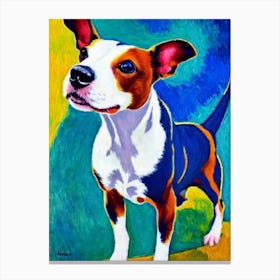 Rat Terrier Fauvist Style dog Canvas Print