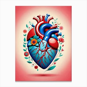 Heart With Flowers 2 Canvas Print