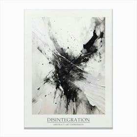 Disintegration Abstract Black And White 3 Poster Canvas Print