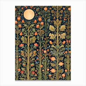 William Morris Moon And Trees 3 Canvas Print