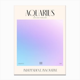Aquarius 1 Zodiac Sign Canvas Print
