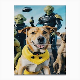 Aliens And Dogs Canvas Print