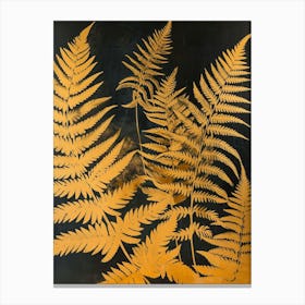 Golden Leather Fern Painting 1 Canvas Print