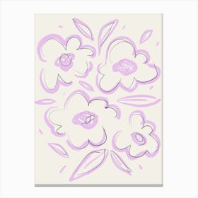 Flower Sketch 1 Lila Canvas Print