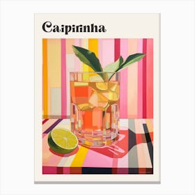 Caipirinha 2 Retro Cocktail Poster Canvas Print