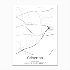 Calverton,United States Minimalist Map Canvas Print