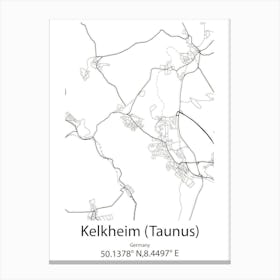 Kelkheim (Taunus),Germany Minimalist Map Canvas Print