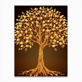 Golden Tree Of Life 2 Canvas Print