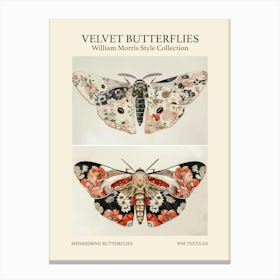 Velvet Butterflies Collection Shimmering Butterflies William Morris Style 9 Canvas Print