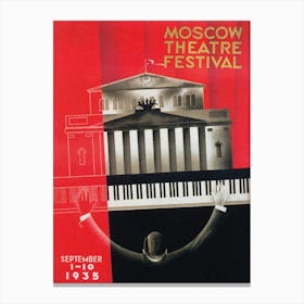 Moscow Theatre Festival Vintage Poster Canvas Print