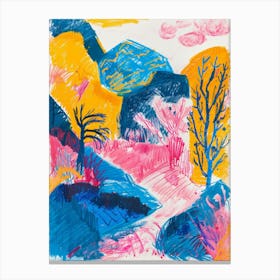 Landscape In Pink And Blue Canvas Print