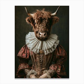 Lady Dressed As A Cow Canvas Print