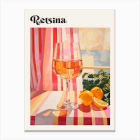 Retsina 2 Retro Cocktail Poster Canvas Print