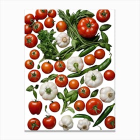 Fresh Tomatoes And Peppers Canvas Print