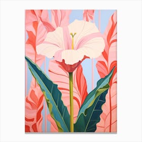 Gladiolus 2 Hilma Af Klint Inspired Pastel Flower Painting Canvas Print