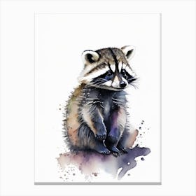 Baby Raccoon Watercolour 2 Canvas Print