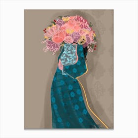 Big Vase Of Peonies Canvas Print