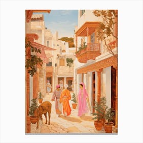 Hammamet Tunisia 4 Vintage Pink Travel Illustration Canvas Print