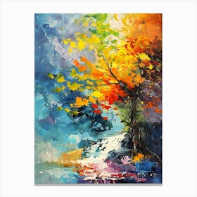 Abstract Tree By The River Canvas Print