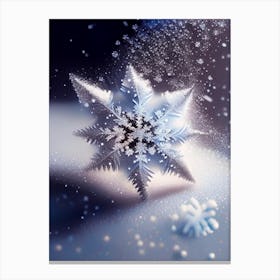 Diamond Dust, Snowflakes, Soft Colours 2 Canvas Print