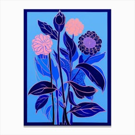 Blue Flower Illustration Globe Amaranth 3 Canvas Print