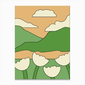 Tulips In The Field Canvas Print