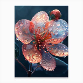 Water Drops On A Flower Canvas Print
