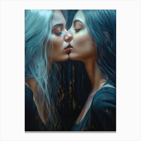 Lesbian Women Kiss LGBTQ Canvas Print
