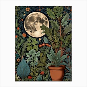 William Morris Moonlight In The Garden 3 Canvas Print