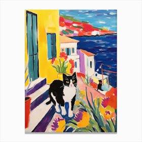 Painting Of A Cat In Hvar Croatia 1 Canvas Print