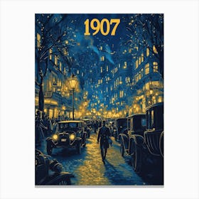 Aihrgdesign A Nostalgic Poster Of A Bustling 1907 City Street 17376e47 E700 48dd Bb18 5e4634707419 1 Canvas Print