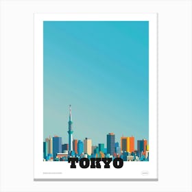 Tokyo Japan 3 Colourful Travel Poster Canvas Print