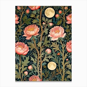 William Morris Moon And Flowers 20 Canvas Print