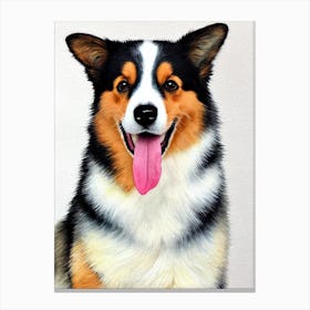 Cardigan Welsh Corgi 4 Watercolour dog Canvas Print