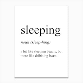 Sleeping Definition Meaning Canvas Print