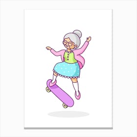Skater Grandma Canvas Print