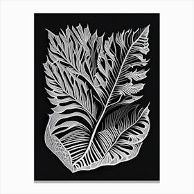 Caraway Leaf Linocut 2 Canvas Print
