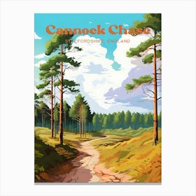 Cannock Chase Staffordshire England Woodland Travel Art Illustration Canvas Print