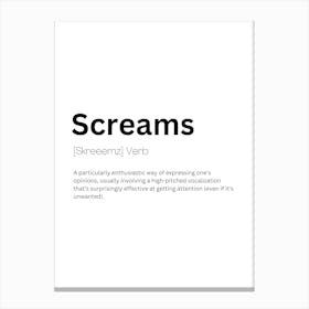 Screams Definition Meaning Canvas Print