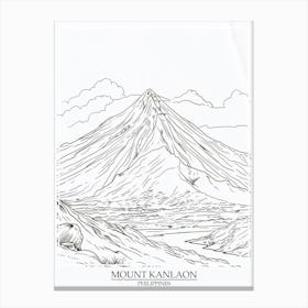 Mount Kanlaon Philippines Color Line Drawing 7 Poster Canvas Print