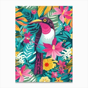 Tropical Bird Seamless Pattern Canvas Print