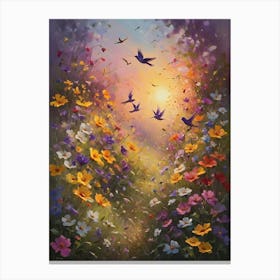 Birds In The Garden Canvas Print